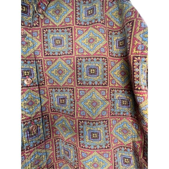 Claiborne Square Patterned Button Up Long Sleeve Top - Picture 2 of 4